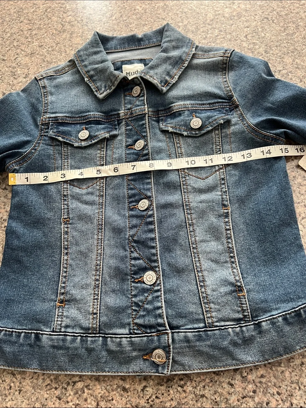 NWT Mudd Girls' Denim Jacket in Faded Blue Wash Size 14